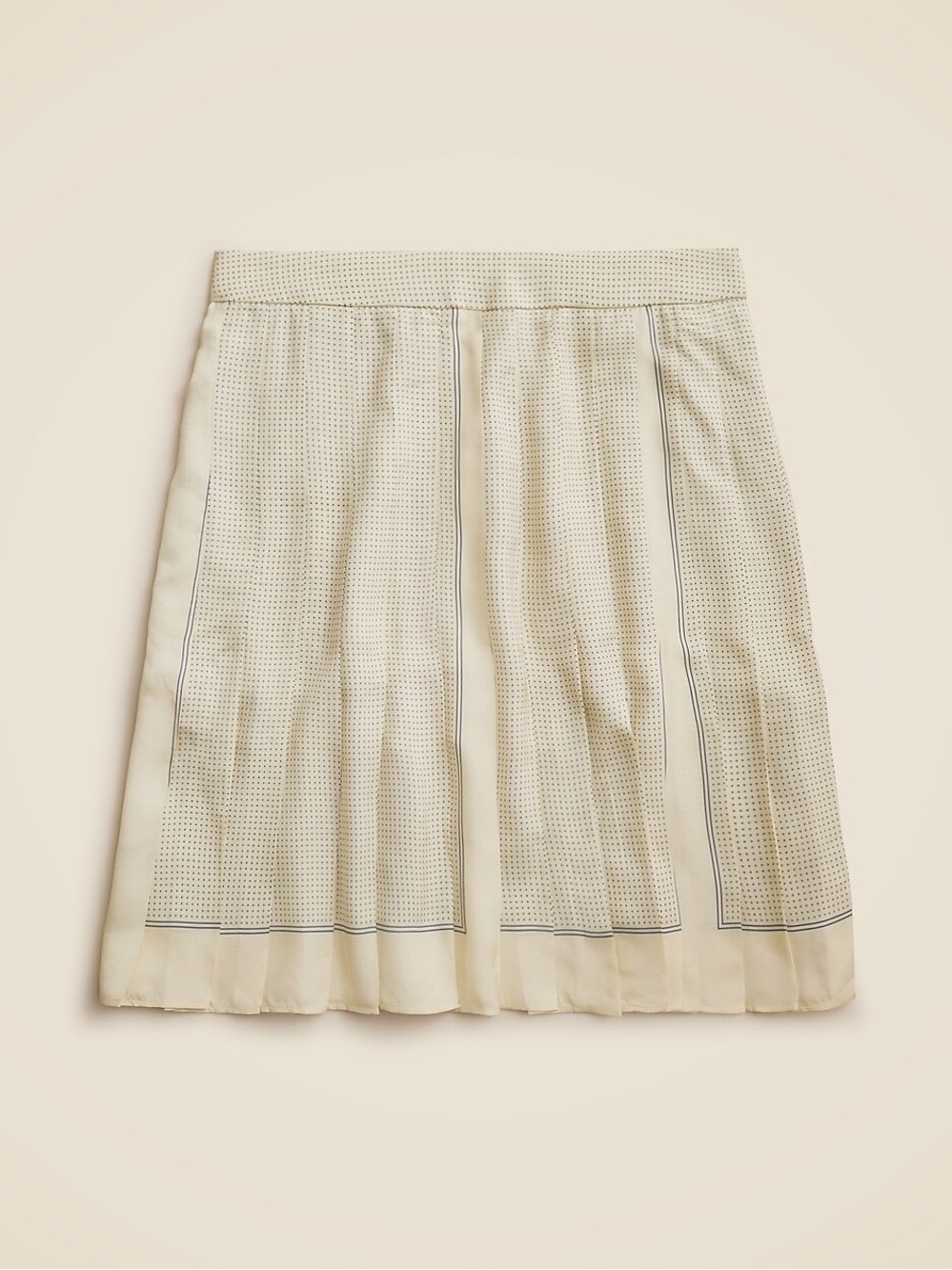 Pleated scarf-print skirt in drapey viscose twill